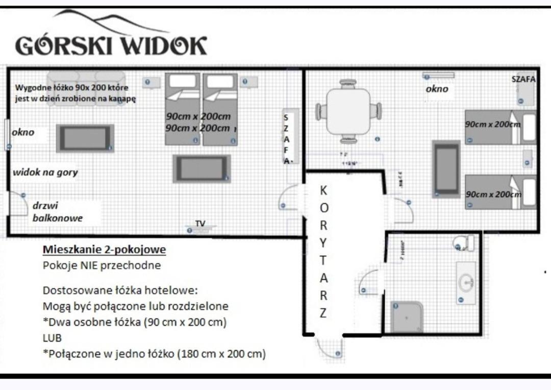 Privatunterkunft Gorski Widok Karpacz Apartamenty I Pokoje- Salon Kominkowy *